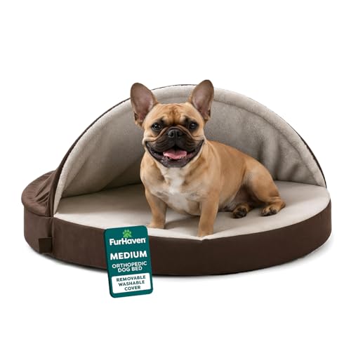 Round Orthopedic Dog Bed for Medium Dogs (Espresso / Medium)