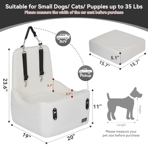 Pet Car Seat with Patented Safety System (Beige / Medium)