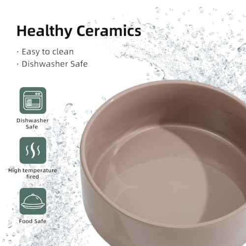 Ceramic Dog Bowls Elevated (Brown Coffee)