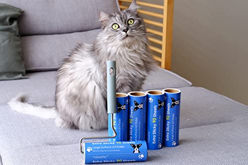 Extra Sticky Large Surface Lint Roller (1 Roller + 4 Refills)