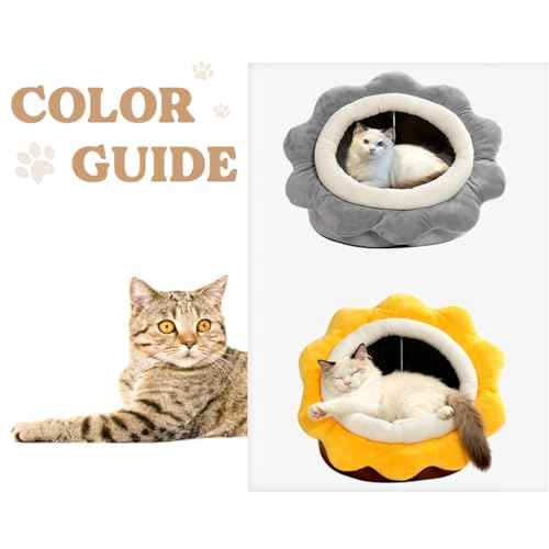 Cat Beds for Indoor Cats (Sunflower Brown / L)
