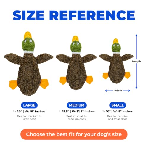 2-in-1 Fun Skin Stuffless Dog Toy - Wild Duck, Medium (Brown/Wild Duck / Medium)