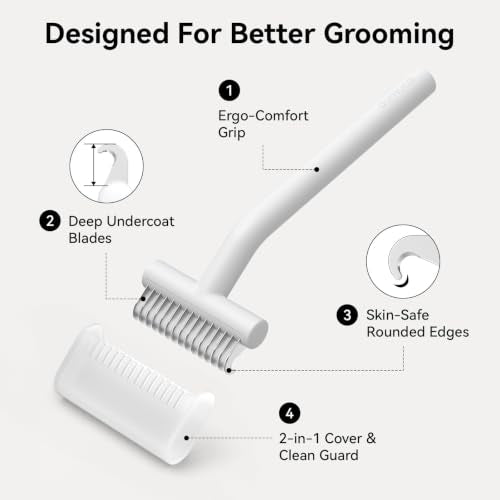 Undercoat Rake for Dogs (White)
