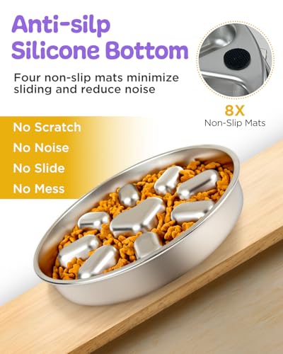 Slow Feeder Dog Bowls with Non (2 Cup Single Pack)