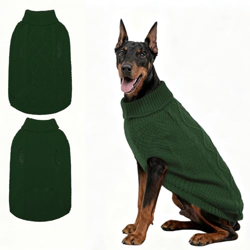 Turtleneck Dog Sweater (XXX-Large / Dark Green)