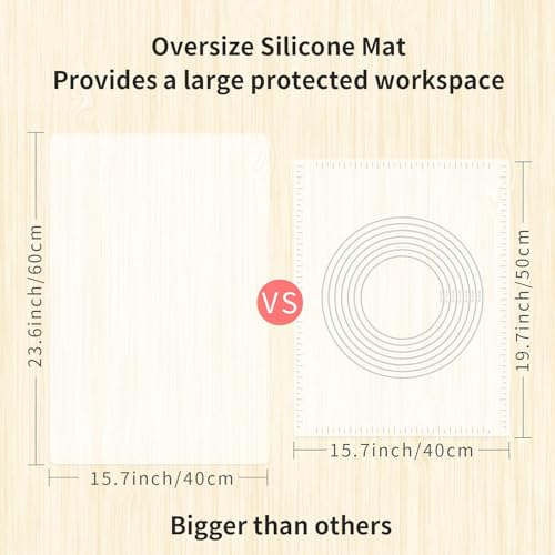 Oversize Silicone Table Placemat (03-translucent / 23.6"L x 15.7"W)