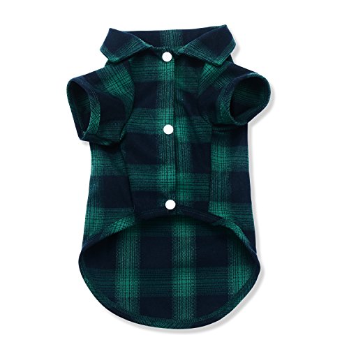 Dog Shirt Plaid Pet T (7XL-(90lb~105lb)-Chest~43" / Green)