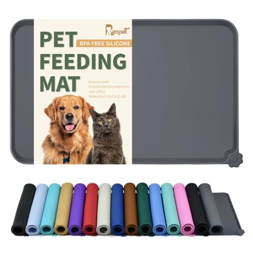 Silicone Pet Feeding Mat (Grey / 24" x 16")