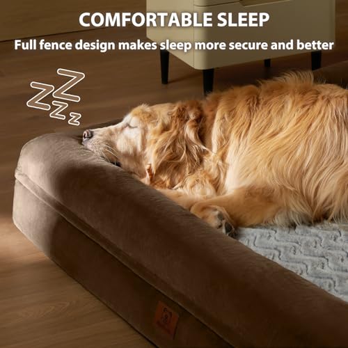 XL Extra Large Orthopedic for Senior Dog Bed Comfy Sleeping (Brown / X-L (41x28x7in))