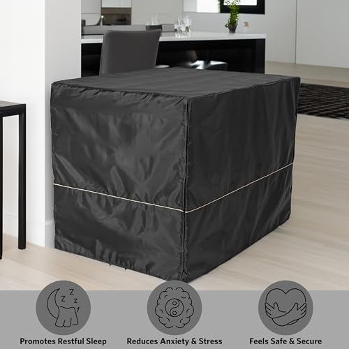 Large Dog Crate Cover (Black / 42.0"L x 28.0"W x 42.0"H)