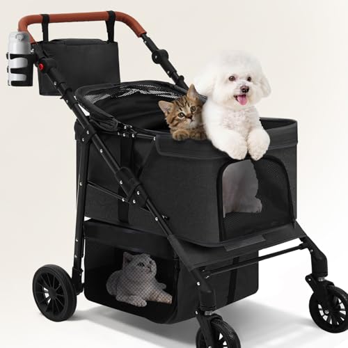 Dog Stroller for Small Pets (Black)