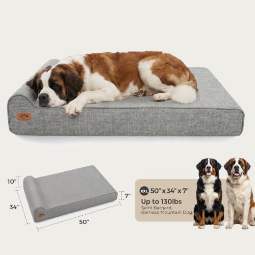 7" Thick Orthopedic Dog Beds for Extra Large Dogs (XX-Large / Style B-Grey)