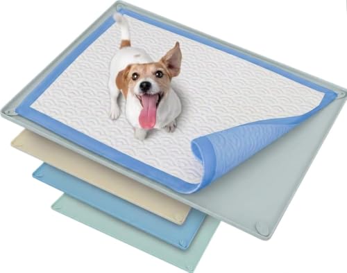 Dog Pee Pad Holder Tray Fits for 30” x 23” Pee Pads (30 x 23 Inches / Sky Grey)