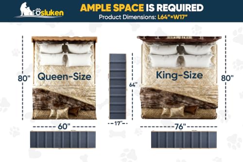 Dog Ramp for Bed (Wood / 64"X 17inch)