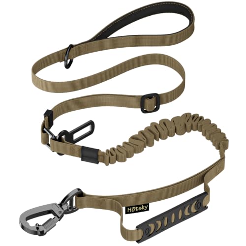 Tactical Bungee Shock Absorbing No Pull Strong Dog Leash (Khaki)