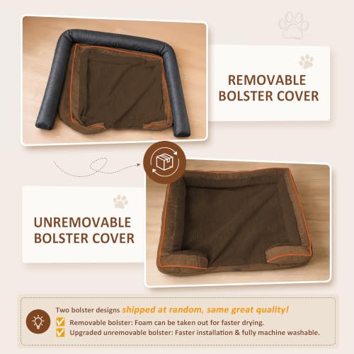 Waterproof Orthopedic Dog Beds for Large Sized Dog (36.0"L x 27.0"W x 8.0"Th / Chocolate Brown)