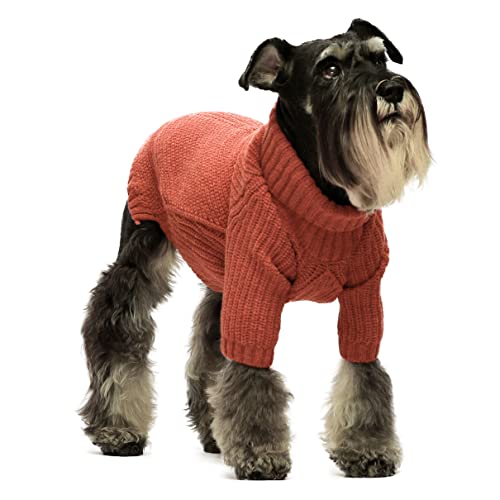 Thermal Knitted Dog Sweater Doggy Winter Coat Pet Clothes Doggie Turtleneck Jacket Puppy Outfits Cat Sweatsuit Red Small (Small / Red)