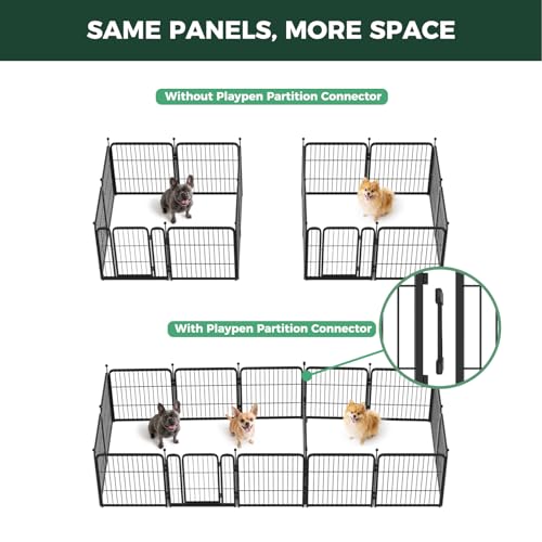 Rollick Dog Playpen with Divider Connectors (Black / 24"H)