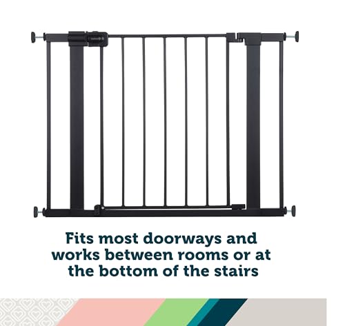 Easy Install 28'' Walk Thru Gate (1-Pack / 29" to 38" Wide x 28" Tall / Black)