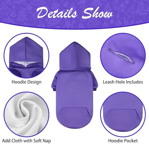 Dog Hoodie for Large Medium Small Dogs (Purple / Small/Medium)