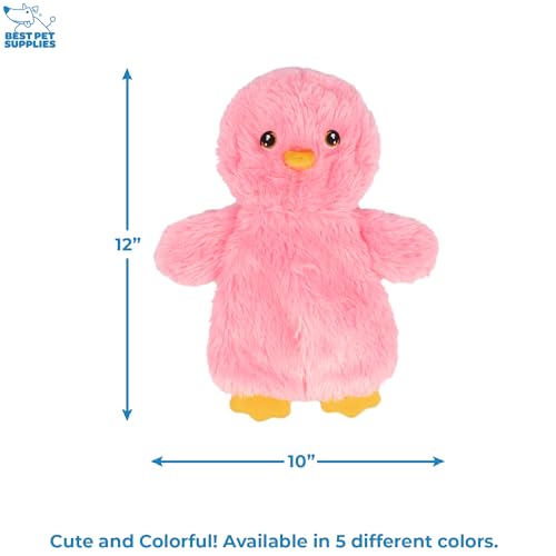 Interactive Squeaky Dog Chew Toy (Crinkle Chicken (Yellow, Pink, Blue) / Large)