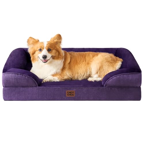 Orthopedic Dog Beds Large Sized Dog (Purple / 36.0"l X 27.0"w X 6.5"th)