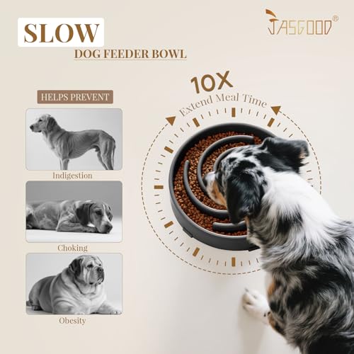 Slow Feeder Bowl for Large Dogs (Large / C-Dark Grey)