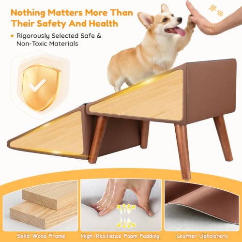 22.8" H Dog Stairs for High Bed (Brown / 22.8" H)