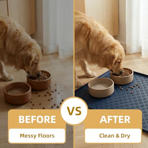Silicone Dog Food Mat (18.3" x 11.4" Black)