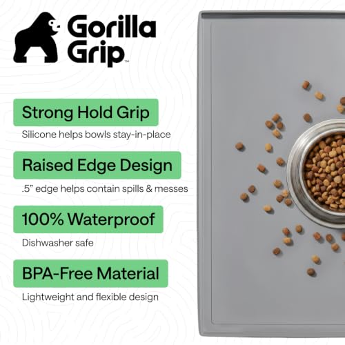 Waterproof Dog Food Mat (Gray / 16" x 10")