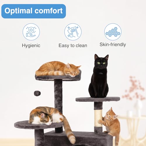 54" Cat Tree Tower (Purple Gray)