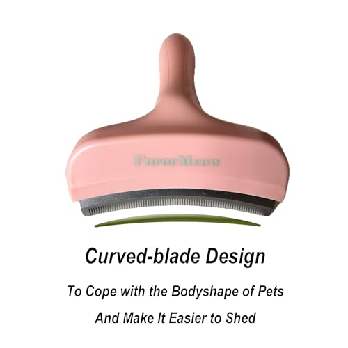 Pet Deshedding Tool with Curve Blade (Large / Pink)