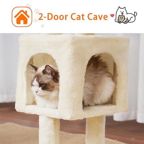 Cat Tree 40" Tower with All (Beige / 39.4 inch)