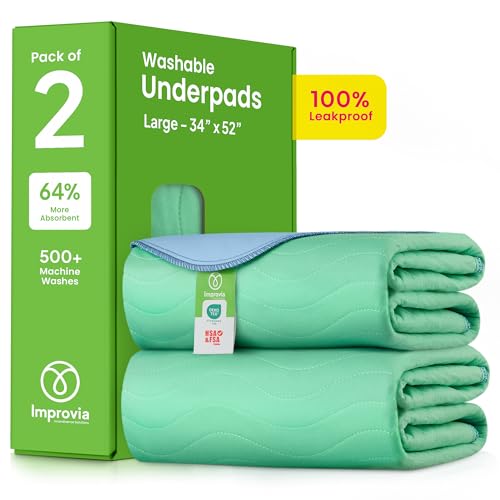 Washable Underpads (Green / 34"x52" (Pack of 2))