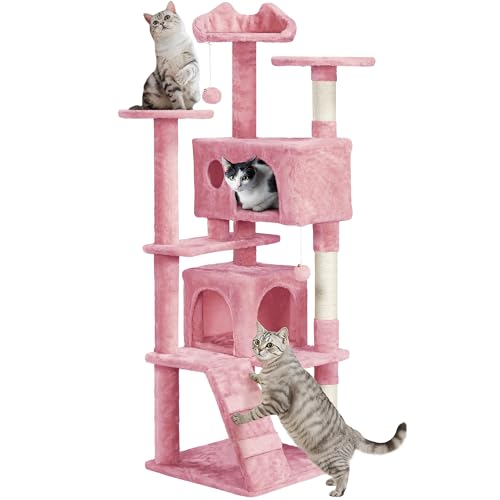 62in Cat Tree Tower (Pink / 62in)
