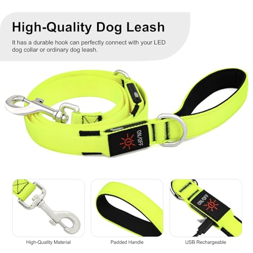 LED Light Up Dog Leash (Green / 6FT)