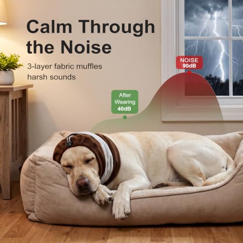 Dog Calming Hoodie for Anxiety Relief (Brown / Large)
