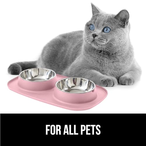 Dog Bowl Set with Feeding Mat (Light Pink / 1 Cup Bowls)
