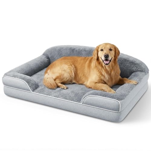 Orthopedic Dog Bed for Extra Large Dogs (Light Grey / 45.0"L x 30.0"W x 7.5"Th)