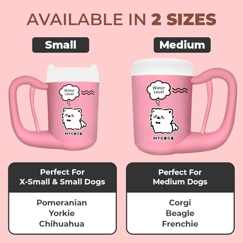 Semi Automatic Paw Cleaner for Small Medium Dog Breeds (Pink / Medium)