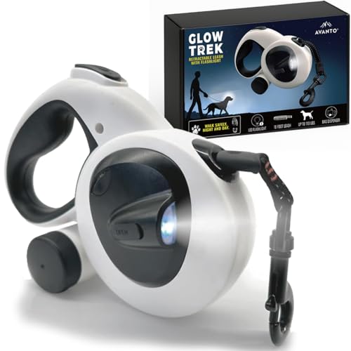 AVANTO Retractable Dog Leash with Flashlight