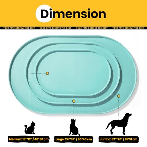 Silicone Dog Food Mat (19"L x 12"W / Turquoise)