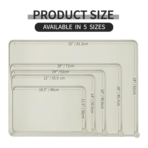 Silicone Pet Feeding Mat (Beige / 32" x 24")
