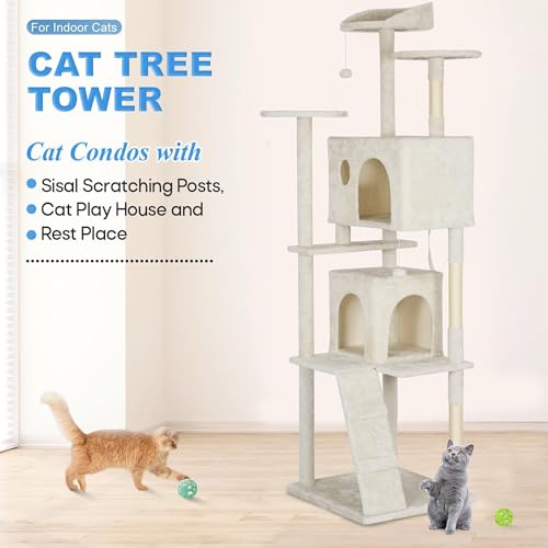 81" Cat Tree Tower (Beige)