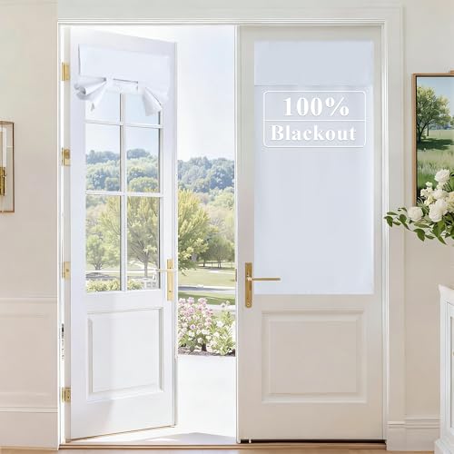 100% Blackout Door Curtains (White / 30"W x 40"L (Pack of 1))