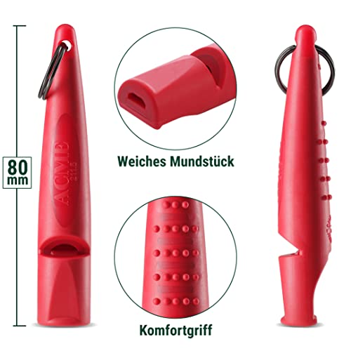 Alpha 210.5 Professional Dog Training Whistle with Enhanced Ergonomic Grip. BPA (Carmine Red)