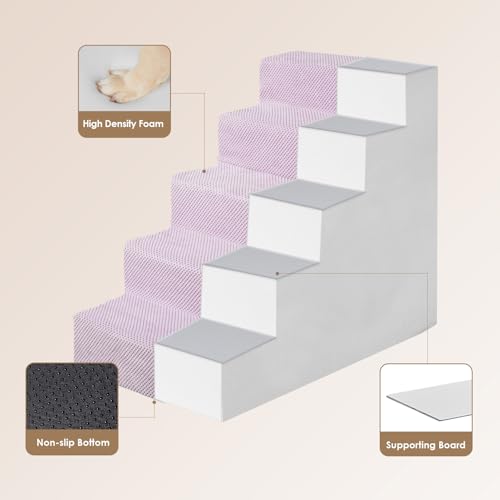 Dog Stairs for High Bed 22.5" H (Lilac / Standard 15.7" x 30" x 22.5")