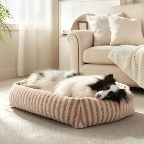 Dog Bed Medium Size Dog (Beige / M(30"Lx24"Wx8"Th))