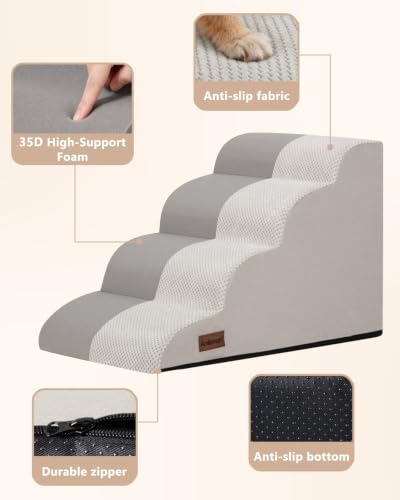 Dog Steps for Bed or Couch (Light grey)