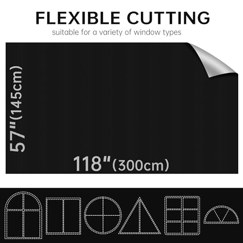 Portable 100% Blackout Blind (Black / 57"W x 118"H)